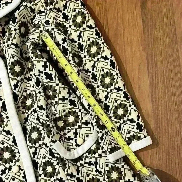 Vintage LILLI ANN Paris 50s 60s Tapestry Jacquard Button Mod House Coat Jacket - Picture 15 of 16